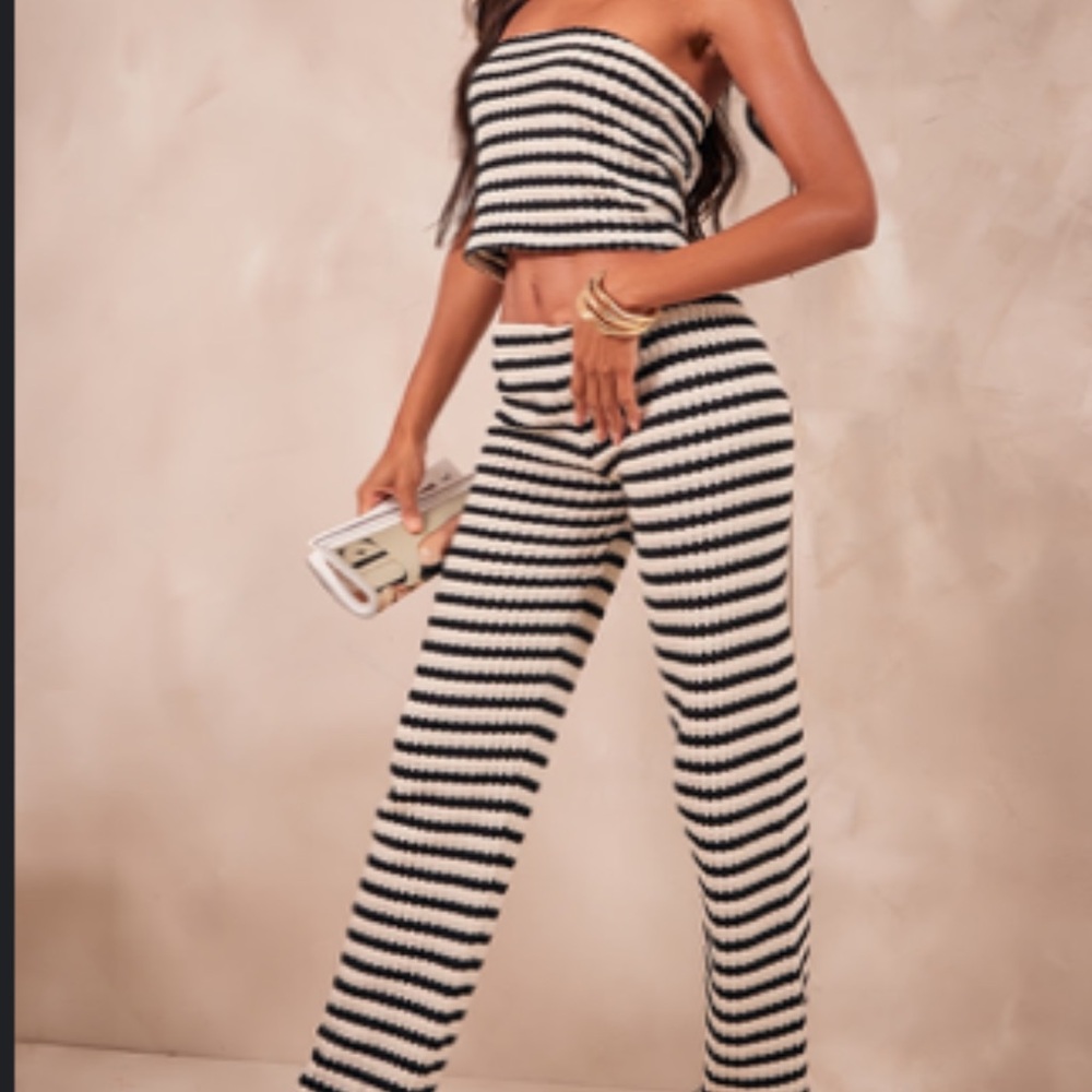Striped Black and White Women's Jumpsuit